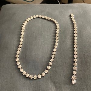 Bracelet and necklace silver with stone new Italian